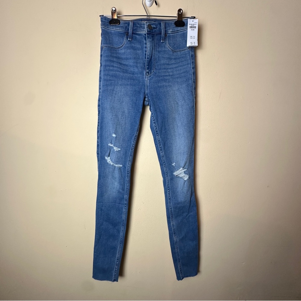 Abercrombie & Fitch Distressed High Rise Jean Leggings Womens Size 26 / 2 Long - Picture 3 of 16